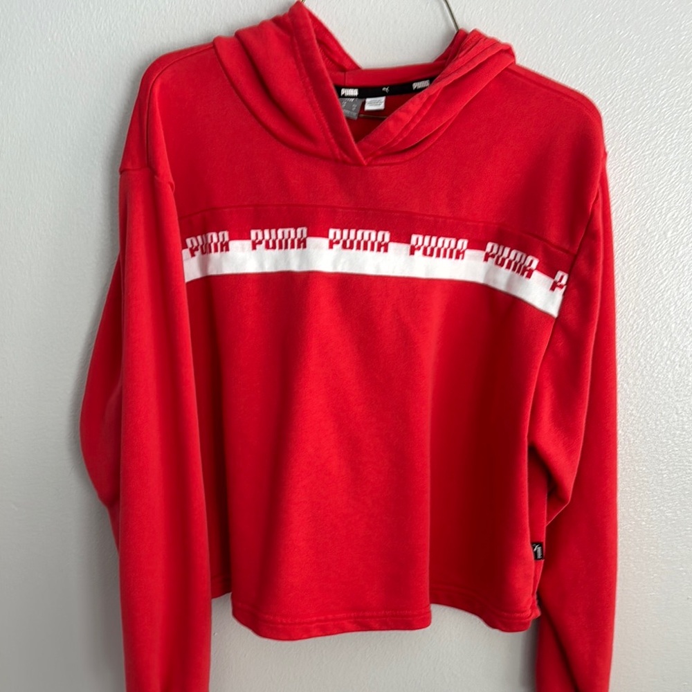 Puma Red Hoodie with Logo Band